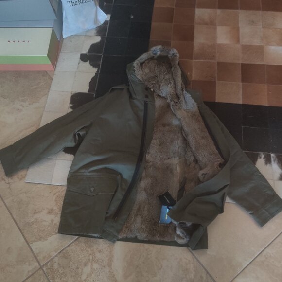 Zadig & Voltaire rabbit lined jacket size L New Oversized fit - Picture 2 of 4